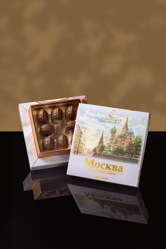  Пушкинская фабрика Конфеты Фундук-Малина (Москва), 115г(розовая коробка) в Ижевске