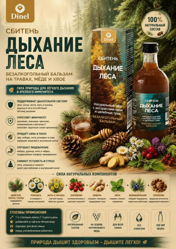 №3 Сбитень Дыхание леса, 250мл  в Ижевске