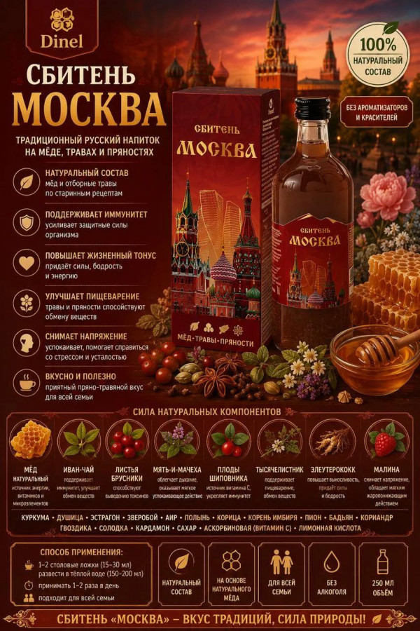 №3 Сбитень Москва, 250мл  в Ижевске